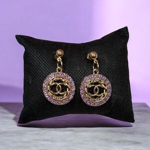 Gold and Purple Earrings
